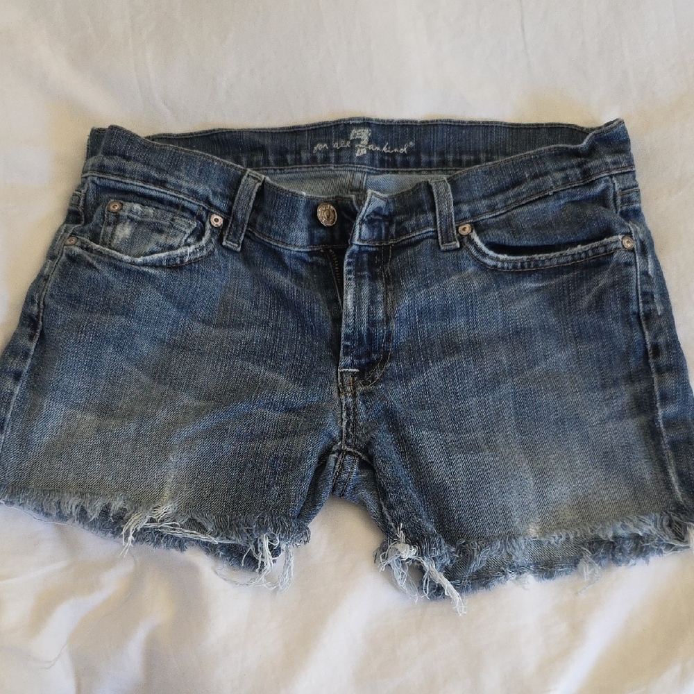7 For All Mankind Blue Jean Shorts